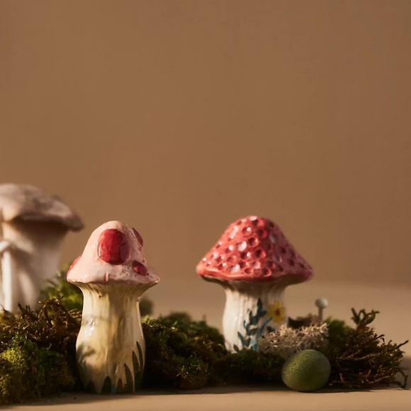 Anthropologie x Nathalie Lete Mushroom Salt & Pepper shakers - autumn hues - Picture 3 of 14